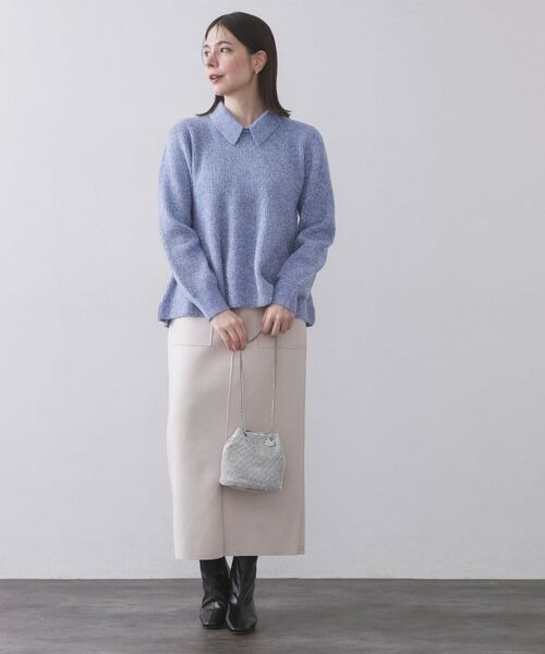 OPAQUE.CLIP / オペーク ドット クリップ ニット・セーター | スパンコールラメ衿2WAYペプラムニット【洗濯機OK】 | 詳細11