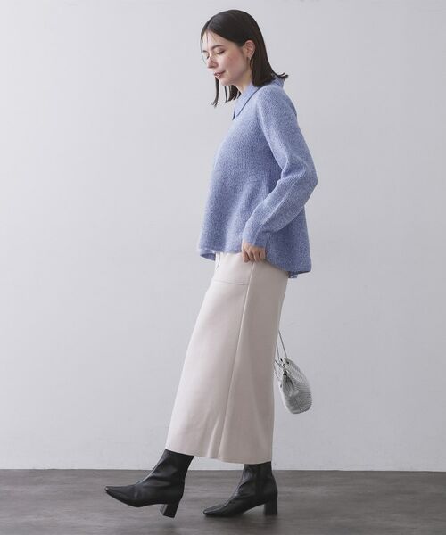 OPAQUE.CLIP / オペーク ドット クリップ ニット・セーター | スパンコールラメ衿2WAYペプラムニット【洗濯機OK】 | 詳細12