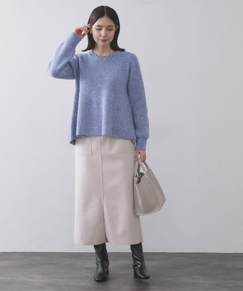 OPAQUE.CLIP / オペーク ドット クリップ ニット・セーター | スパンコールラメ衿2WAYペプラムニット【洗濯機OK】 | 詳細13