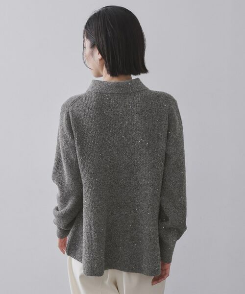 OPAQUE.CLIP / オペーク ドット クリップ ニット・セーター | スパンコールラメ衿2WAYペプラムニット【洗濯機OK】 | 詳細24
