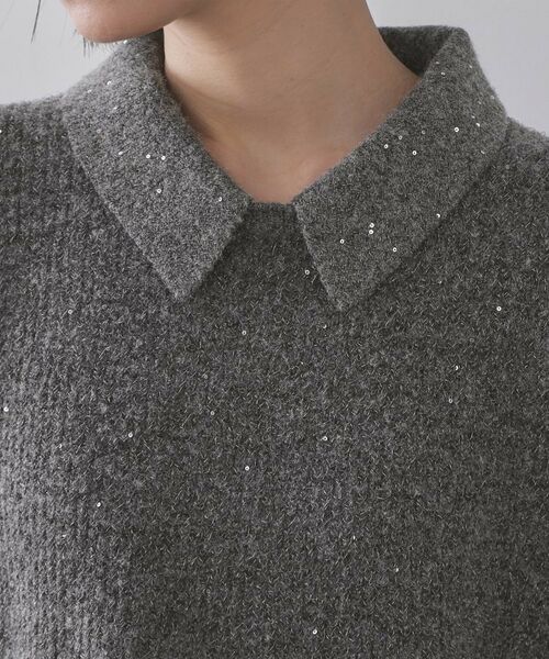 OPAQUE.CLIP / オペーク ドット クリップ ニット・セーター | スパンコールラメ衿2WAYペプラムニット【洗濯機OK】 | 詳細25