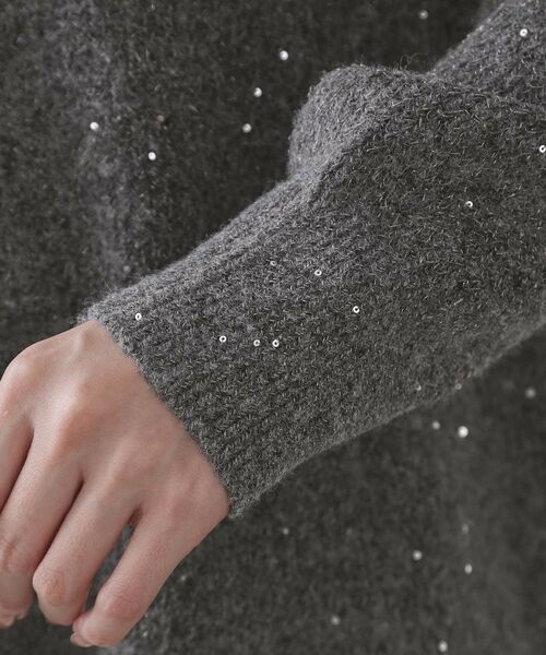 OPAQUE.CLIP / オペーク ドット クリップ ニット・セーター | スパンコールラメ衿2WAYペプラムニット【洗濯機OK】 | 詳細27