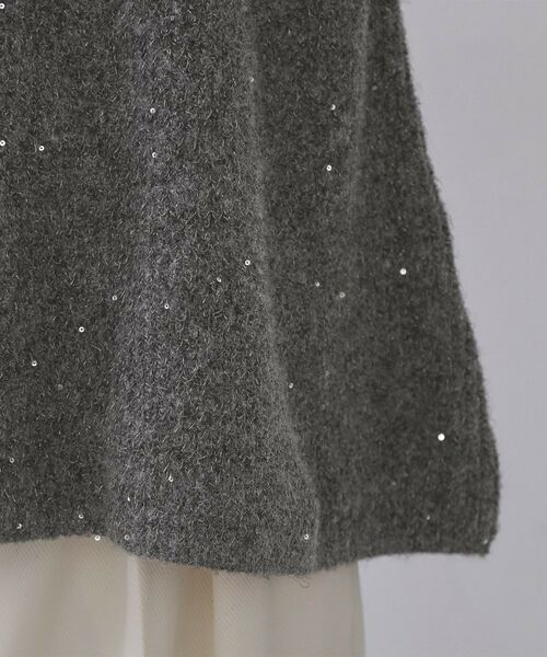 OPAQUE.CLIP / オペーク ドット クリップ ニット・セーター | スパンコールラメ衿2WAYペプラムニット【洗濯機OK】 | 詳細28