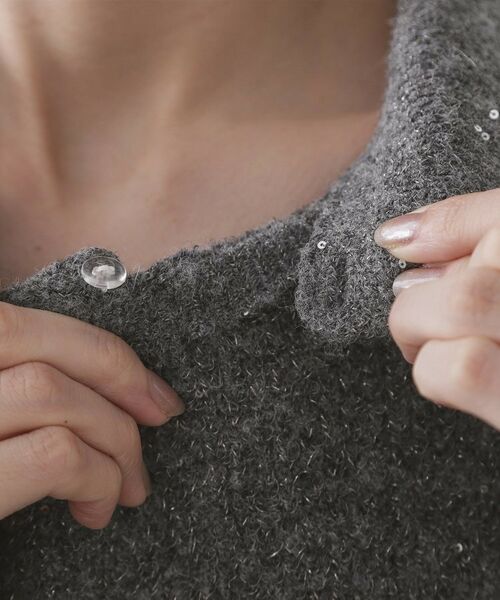 OPAQUE.CLIP / オペーク ドット クリップ ニット・セーター | スパンコールラメ衿2WAYペプラムニット【洗濯機OK】 | 詳細29