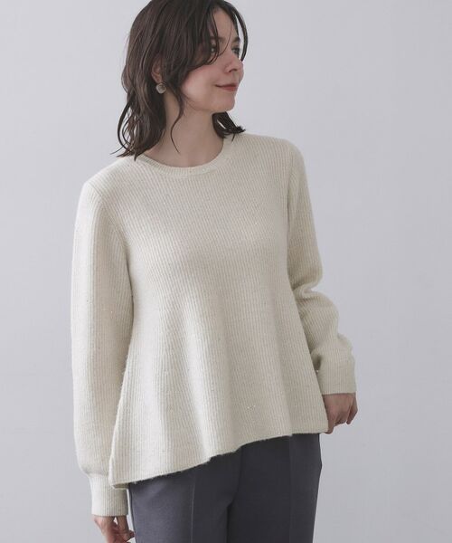 OPAQUE.CLIP / オペーク ドット クリップ ニット・セーター | スパンコールラメ衿2WAYペプラムニット【洗濯機OK】 | 詳細3