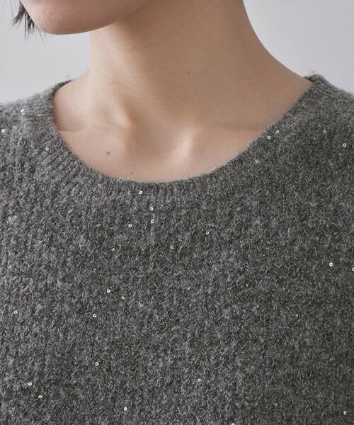 OPAQUE.CLIP / オペーク ドット クリップ ニット・セーター | スパンコールラメ衿2WAYペプラムニット【洗濯機OK】 | 詳細30