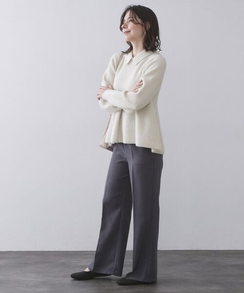 OPAQUE.CLIP / オペーク ドット クリップ ニット・セーター | スパンコールラメ衿2WAYペプラムニット【洗濯機OK】 | 詳細5