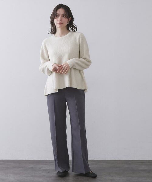 OPAQUE.CLIP / オペーク ドット クリップ ニット・セーター | スパンコールラメ衿2WAYペプラムニット【洗濯機OK】 | 詳細6