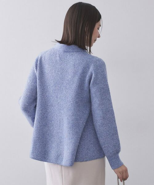 OPAQUE.CLIP / オペーク ドット クリップ ニット・セーター | スパンコールラメ衿2WAYペプラムニット【洗濯機OK】 | 詳細8