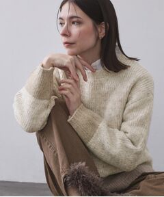 OPAQUE.CLIP / オペーク ドット クリップ ニット・セーター | カラーMIXミドルゲージニット【洗濯機OK】