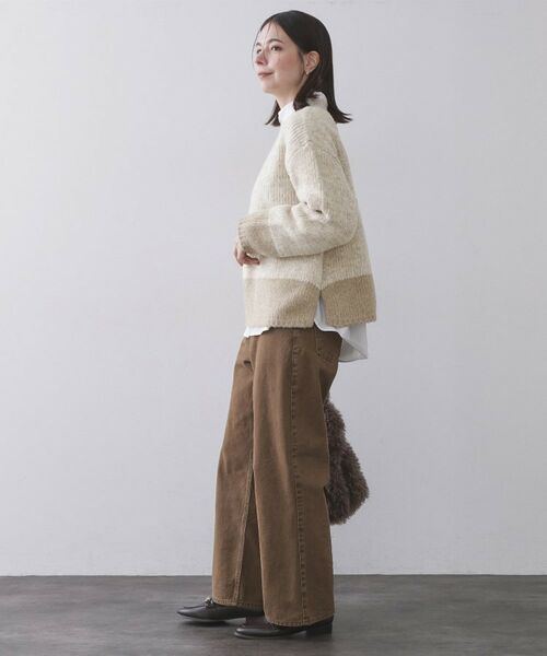 OPAQUE.CLIP / オペーク ドット クリップ ニット・セーター | カラーMIXミドルゲージニット【洗濯機OK】 | 詳細7