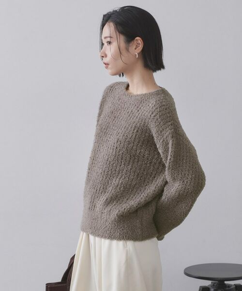 OPAQUE.CLIP / オペーク ドット クリップ ニット・セーター | モールヤーンメッシュニット【洗濯機OK】 | 詳細1