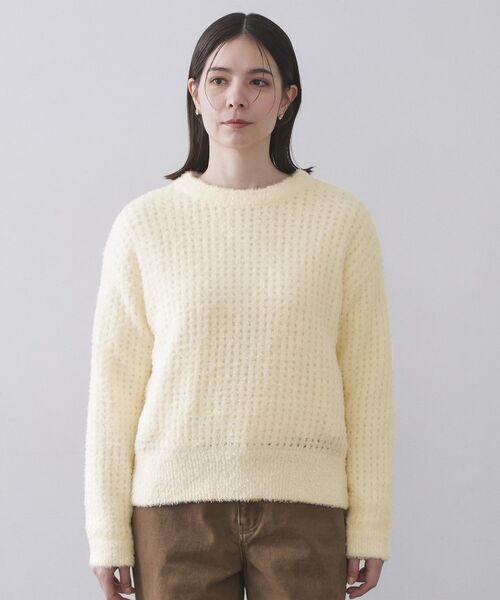 OPAQUE.CLIP / オペーク ドット クリップ ニット・セーター | モールヤーンメッシュニット【洗濯機OK】 | 詳細13