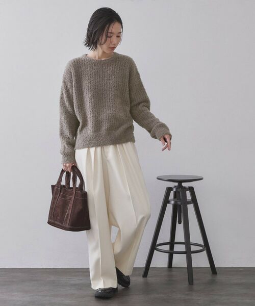 OPAQUE.CLIP / オペーク ドット クリップ ニット・セーター | モールヤーンメッシュニット【洗濯機OK】 | 詳細2