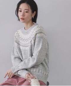OPAQUE.CLIP / オペーク ドット クリップ ニット・セーター | ラメ求心柄ニット【洗濯機OK】