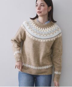 OPAQUE.CLIP / オペーク ドット クリップ ニット・セーター | ラメ求心柄ニット【洗濯機OK】