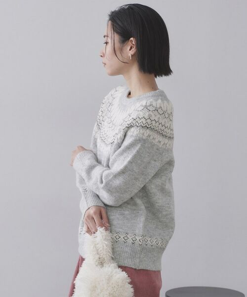 OPAQUE.CLIP / オペーク ドット クリップ ニット・セーター | ノルディック調ニット【洗濯機OK】 | 詳細1