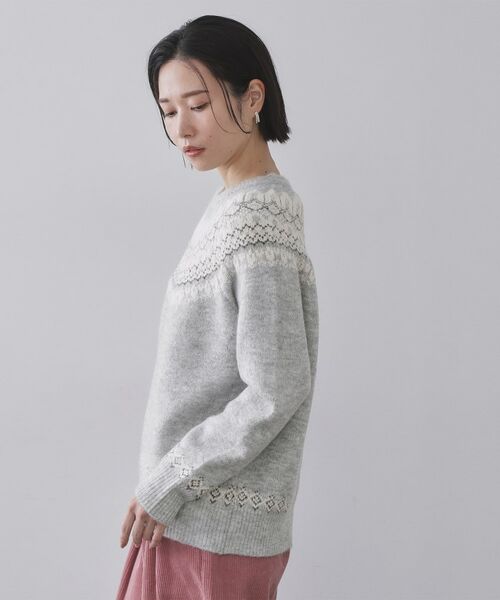 OPAQUE.CLIP / オペーク ドット クリップ ニット・セーター | ノルディック調ニット【洗濯機OK】 | 詳細10
