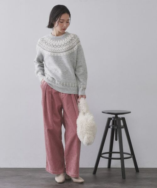 OPAQUE.CLIP / オペーク ドット クリップ ニット・セーター | ノルディック調ニット【洗濯機OK】 | 詳細2