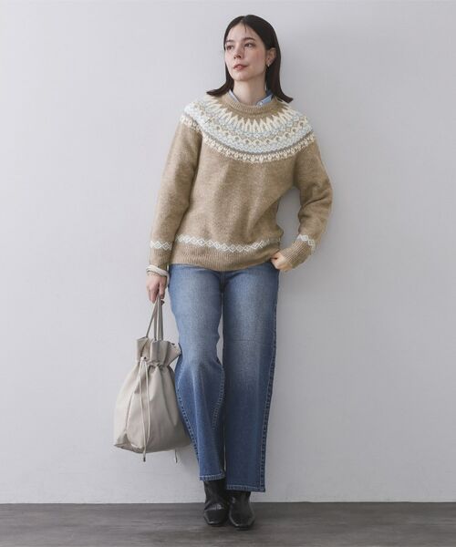 OPAQUE.CLIP / オペーク ドット クリップ ニット・セーター | ノルディック調ニット【洗濯機OK】 | 詳細6