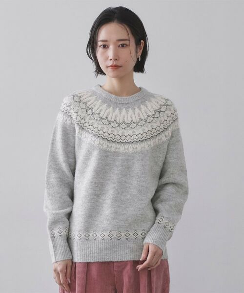 OPAQUE.CLIP / オペーク ドット クリップ ニット・セーター | ノルディック調ニット【洗濯機OK】 | 詳細9