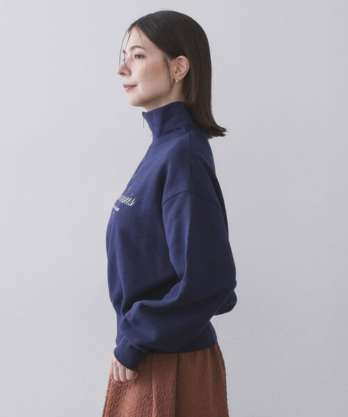 OPAQUE.CLIP / オペーク ドット クリップ スウェット | ハーフZIPロゴ刺繍裏毛【洗濯機OK】 | 詳細14