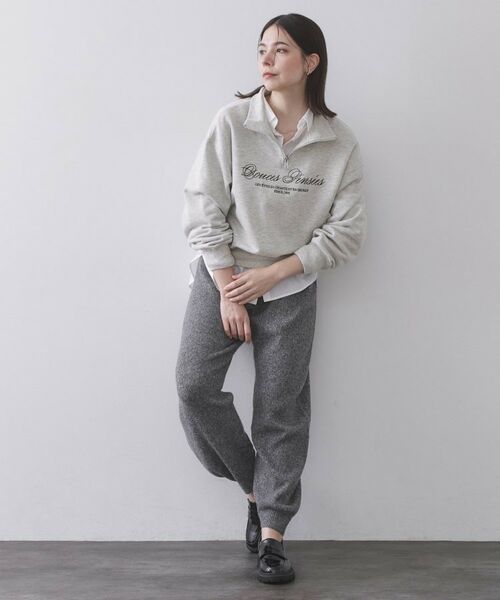 OPAQUE.CLIP / オペーク ドット クリップ スウェット | ハーフZIPロゴ刺繍裏毛【洗濯機OK】 | 詳細2