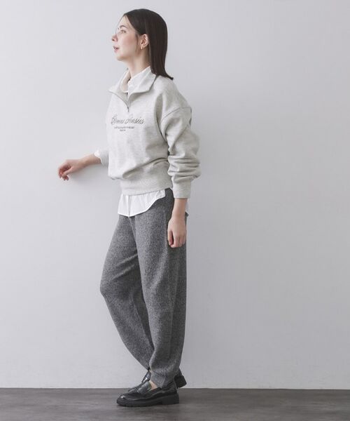 OPAQUE.CLIP / オペーク ドット クリップ スウェット | ハーフZIPロゴ刺繍裏毛【洗濯機OK】 | 詳細3