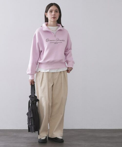 OPAQUE.CLIP / オペーク ドット クリップ スウェット | ハーフZIPロゴ刺繍裏毛【洗濯機OK】 | 詳細6