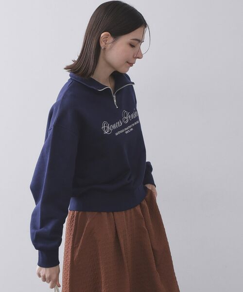 OPAQUE.CLIP / オペーク ドット クリップ スウェット | ハーフZIPロゴ刺繍裏毛【洗濯機OK】 | 詳細9