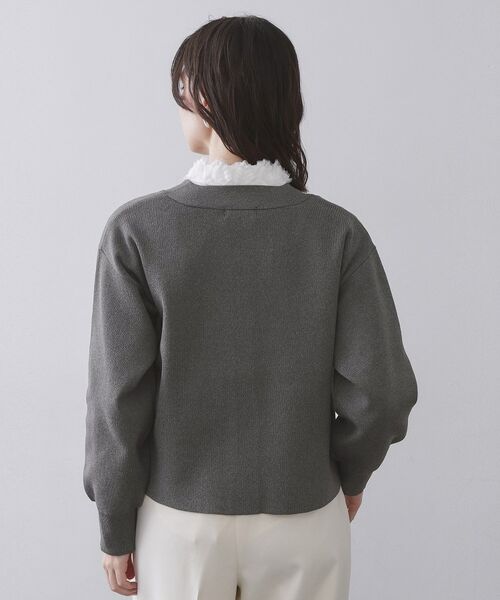 OPAQUE.CLIP / オペーク ドット クリップ カーディガン・ボレロ | ゴールドビックボタンVネックニットカーディガン【洗濯機OK】 | 詳細15