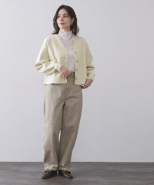 OPAQUE.CLIP / オペーク ドット クリップ カーディガン・ボレロ | ゴールドビックボタンVネックニットカーディガン【洗濯機OK】 | 詳細2