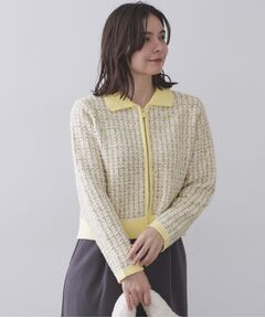 OPAQUE.CLIP / オペーク ドット クリップ カーディガン・ボレロ | ツイードライクZIPニットカーディガン