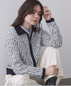 OPAQUE.CLIP / オペーク ドット クリップ カーディガン・ボレロ | ツイードライクZIPニットカーディガン