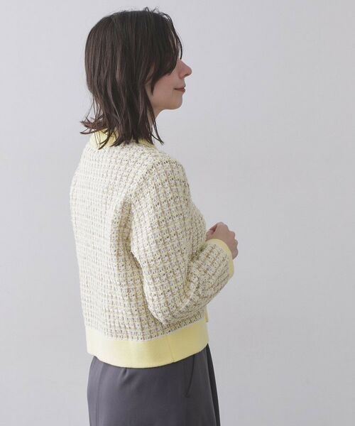 OPAQUE.CLIP / オペーク ドット クリップ カーディガン・ボレロ | ツイードライクZIPニットカーディガン | 詳細1