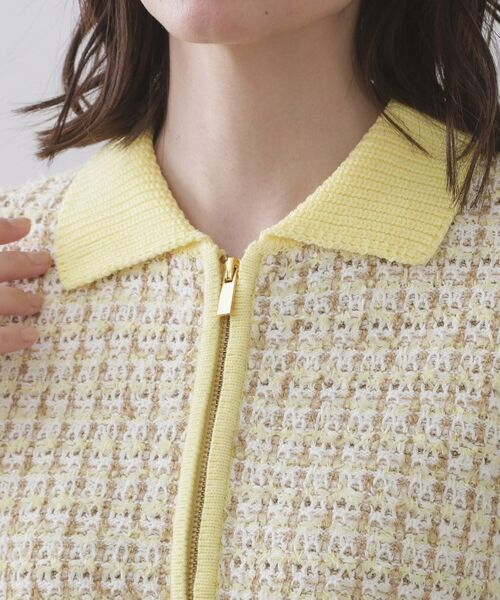 OPAQUE.CLIP / オペーク ドット クリップ カーディガン・ボレロ | ツイードライクZIPニットカーディガン | 詳細12