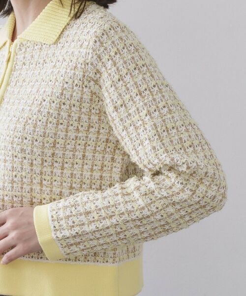 OPAQUE.CLIP / オペーク ドット クリップ カーディガン・ボレロ | ツイードライクZIPニットカーディガン | 詳細13