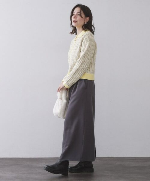 OPAQUE.CLIP / オペーク ドット クリップ カーディガン・ボレロ | ツイードライクZIPニットカーディガン | 詳細2