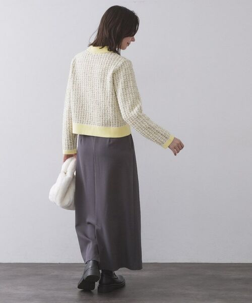 OPAQUE.CLIP / オペーク ドット クリップ カーディガン・ボレロ | ツイードライクZIPニットカーディガン | 詳細3