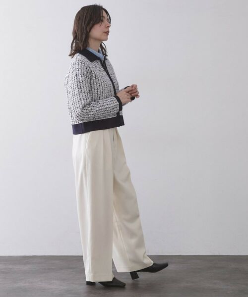 OPAQUE.CLIP / オペーク ドット クリップ カーディガン・ボレロ | ツイードライクZIPニットカーディガン | 詳細6