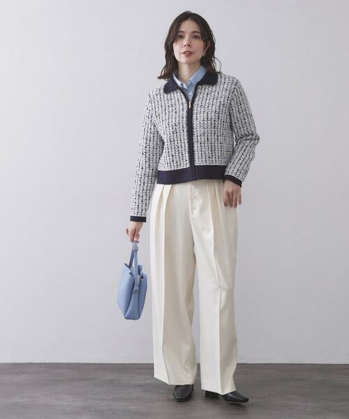 OPAQUE.CLIP / オペーク ドット クリップ カーディガン・ボレロ | ツイードライクZIPニットカーディガン | 詳細7