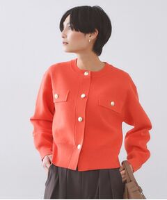 OPAQUE.CLIP / オペーク ドット クリップ カーディガン・ボレロ | フラップポケット金ボタンニットカーディガン【洗濯機OK】