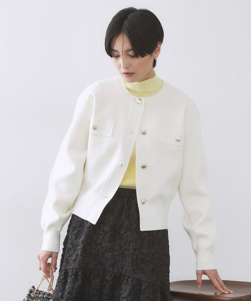 OPAQUE.CLIP / オペーク ドット クリップ カーディガン・ボレロ | フラップポケット金ボタンニットカーディガン【洗濯機OK】 | 詳細1