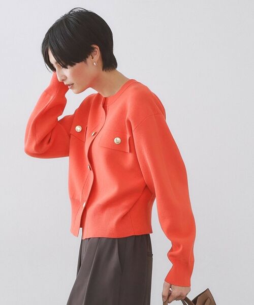 OPAQUE.CLIP / オペーク ドット クリップ カーディガン・ボレロ | フラップポケット金ボタンニットカーディガン【洗濯機OK】 | 詳細13