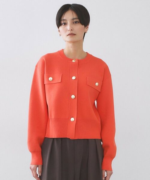 OPAQUE.CLIP / オペーク ドット クリップ カーディガン・ボレロ | フラップポケット金ボタンニットカーディガン【洗濯機OK】 | 詳細18
