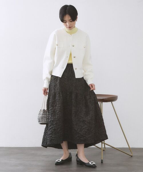 OPAQUE.CLIP / オペーク ドット クリップ カーディガン・ボレロ | フラップポケット金ボタンニットカーディガン【洗濯機OK】 | 詳細2