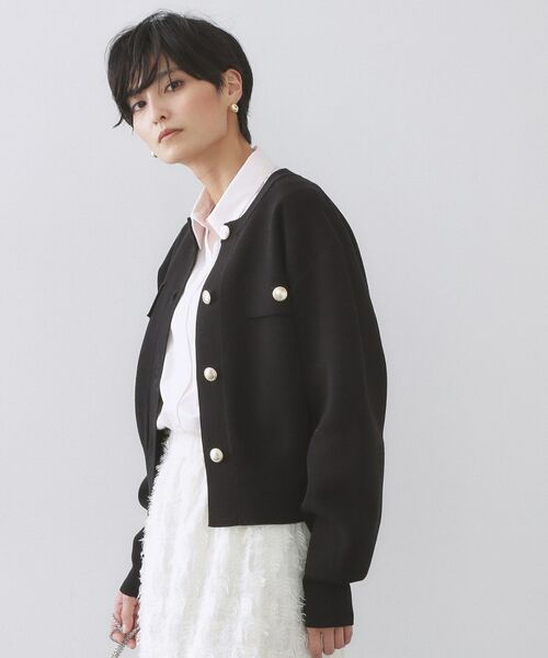 OPAQUE.CLIP / オペーク ドット クリップ カーディガン・ボレロ | フラップポケット金ボタンニットカーディガン【洗濯機OK】 | 詳細5