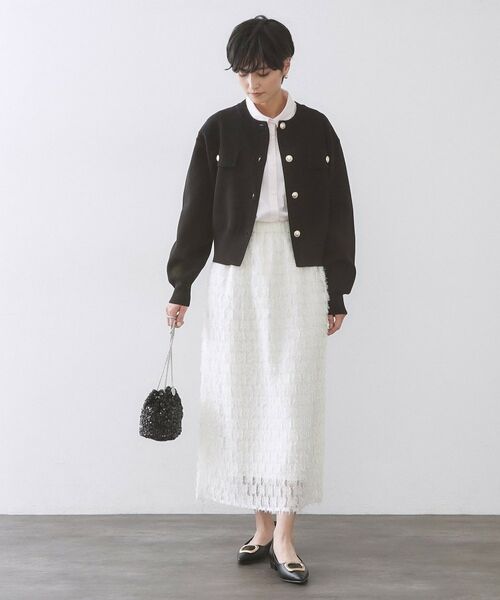 OPAQUE.CLIP / オペーク ドット クリップ カーディガン・ボレロ | フラップポケット金ボタンニットカーディガン【洗濯機OK】 | 詳細6