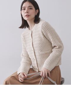 OPAQUE.CLIP / オペーク ドット クリップ カーディガン・ボレロ | モヘヤタッチケーブル金ボタンカーディガン【洗濯機OK】