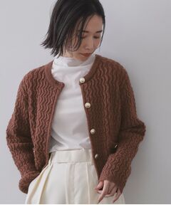 OPAQUE.CLIP / オペーク ドット クリップ カーディガン・ボレロ | モヘヤタッチケーブル金ボタンカーディガン【洗濯機OK】